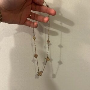 Vintage rose gold clover necklace